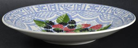 Oiseau Bleu (Fruit) 12" Shallow Round Bowl