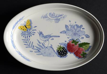 Oiseau Bleu (Fruit) 8" Oval Serving Platter