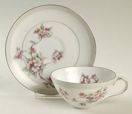 Apple Blossom Flat Cup & Saucer Set