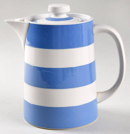 Cornish Blue Cream Cornishware Coffee Pot & Lid