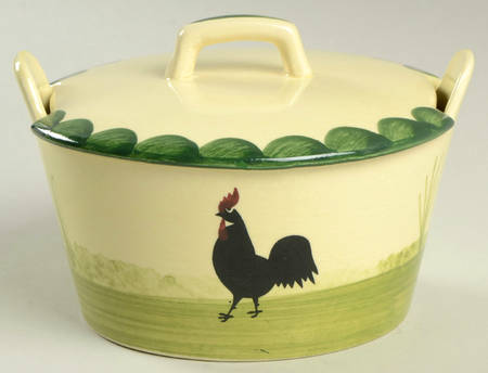 Cocks and Hens Butter Tub & Lid