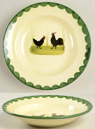 Cocks and Hens Rim Soup Bowl
