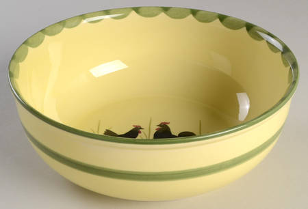 Cocks and Hens 9" Round Vegetable Bowl
