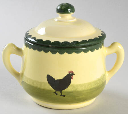 Cocks and Hens Sugar Bowl & Lid