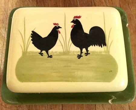 Cocks and Hens Butter Tray