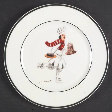 Skating Chefs Salad Plate by Guy Buffet