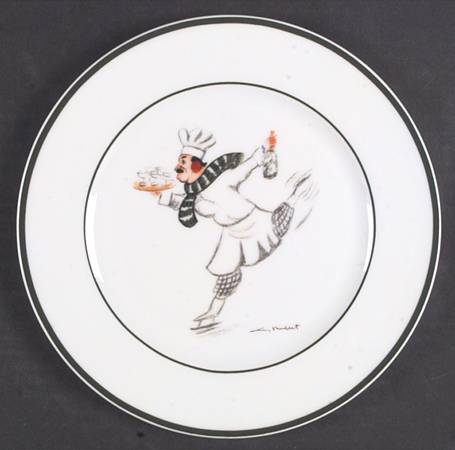 Skating Chefs Salad Plate by Guy Buffet