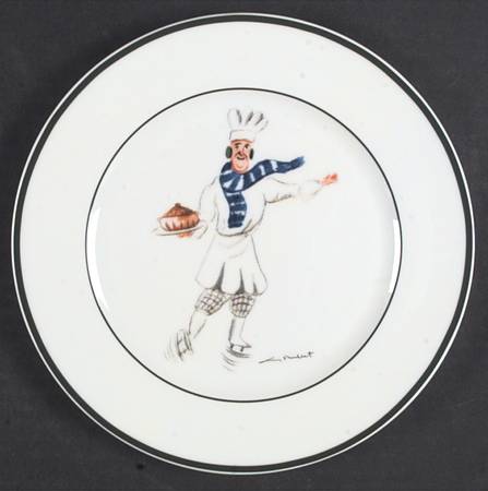 Skating Chefs Salad Plate by Guy Buffet