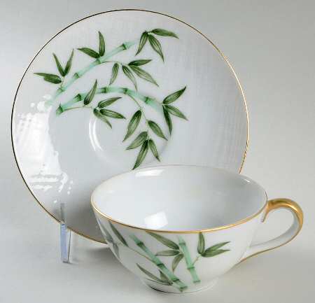 Bamboo (Smooth) Flat Cup & Saucer Set by Gold China