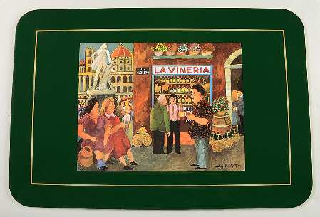 Tuscan Storefronts Corkboard Placemat