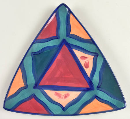 Red Azalea Triangular Salad Plate by Gail Pittman