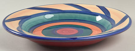 Red Azalea Large Rim Soup Bowl