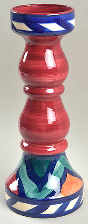Red Azalea 12" Pillar Candleholder
