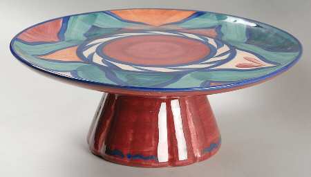 Red Azalea 12" Diameter Pedestal Cake Stand