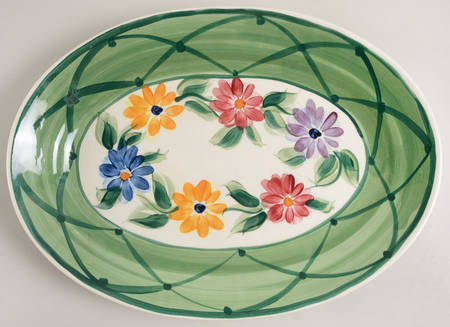 Daisy Chain 15" Oval Serving Platter