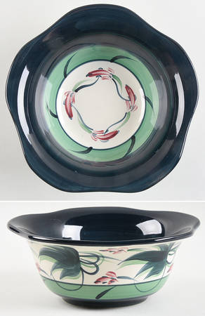 Grapevine Green 6" Scalloped Bowl