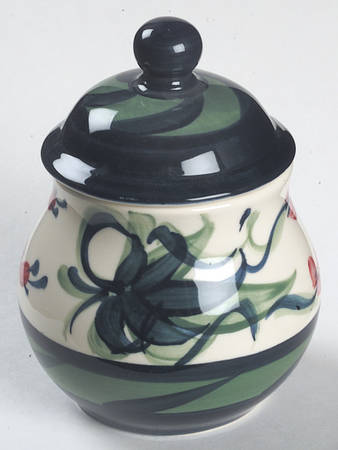 Grapevine Green Sugar Bowl & Lid