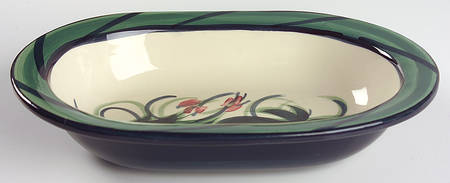 Grapevine Green 11" Oval Vegetable Bowl
