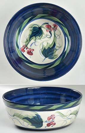 Grapevine Green 10" Large Salad Serving Bowl