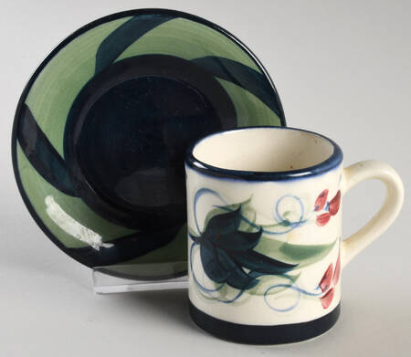 Grapevine Green Espresso Cup and Saucer Set