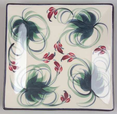Grapevine Green Square Salad Plate