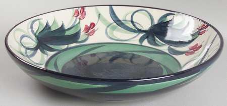 Grapevine Green Round Shallow Bowl