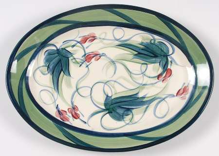 Grapevine Green 13" Oval Serving Platter