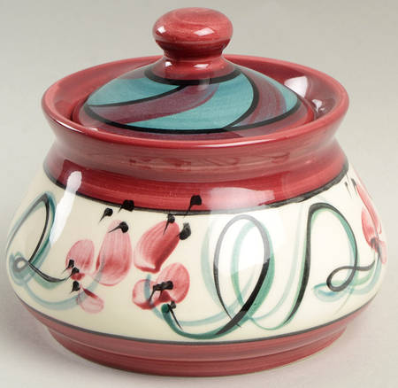 Red Grapevine Sugar Bowl & Lid