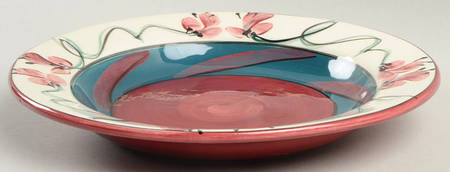 Red Grapevine Rim Soup Bowl