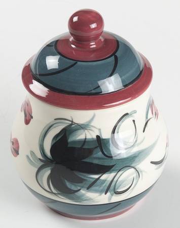 Red Grapevine Sugar Bowl & Lid