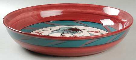 Red Grapevine 14" Pasta Serving Bowl