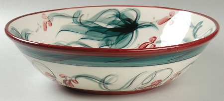 Red Grapevine 12" Large Salad Serving Bowl