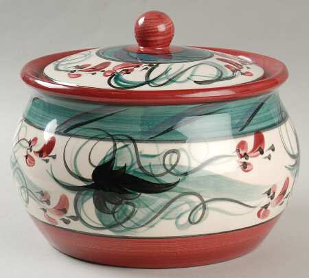 Red Grapevine Bean Pot & Lid