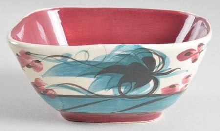 Red Grapevine Square Soup/Cereal Bowl