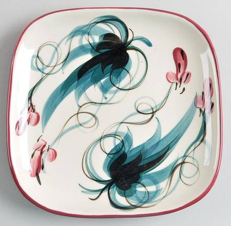 Red Grapevine Canape Plate