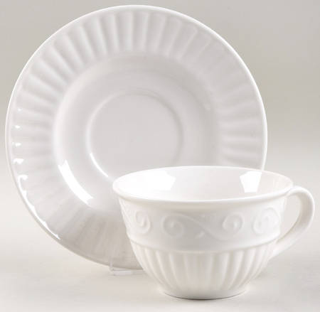 Claremont (No Trim) Flat Cup & Saucer Set