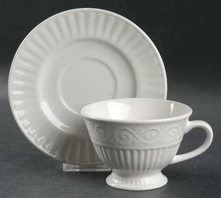 Claremont (No Trim) Footed Cup & Saucer Set