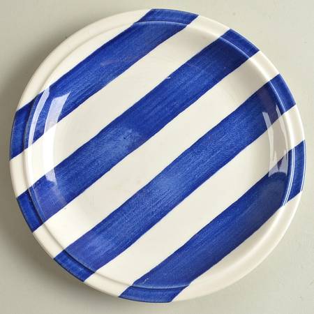 Cabana Stripes Blue Salad Plate