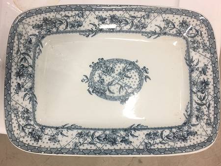 Malta Blue (No Gold Accents) 14" Rectangular Serving Platter