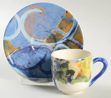 Chaise Bleu Flat Demitasse Cup & Saucer Set
