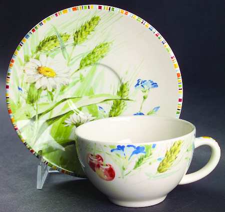 Cherry Flat Cup & Saucer Set