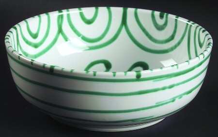 Green Stripe Forest Green (Coupe Shape) 8" Round Vegetable Bowl