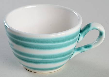 Green Stripe Forest Green (Coupe Shape) Flat Cup