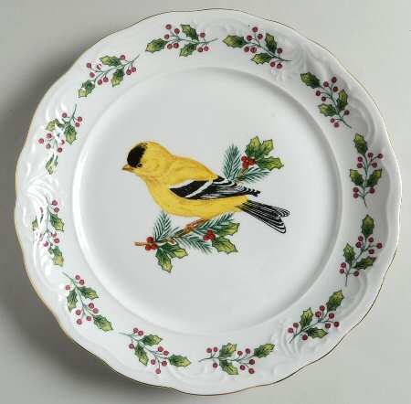 SONGBIRDS (GOLD TRIM &amp; HOLLY) by Gibson Designs