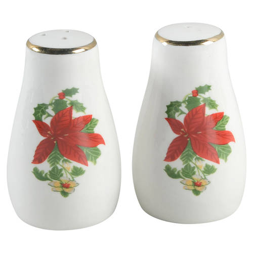Poinsettia Holiday Salt & Pepper Set