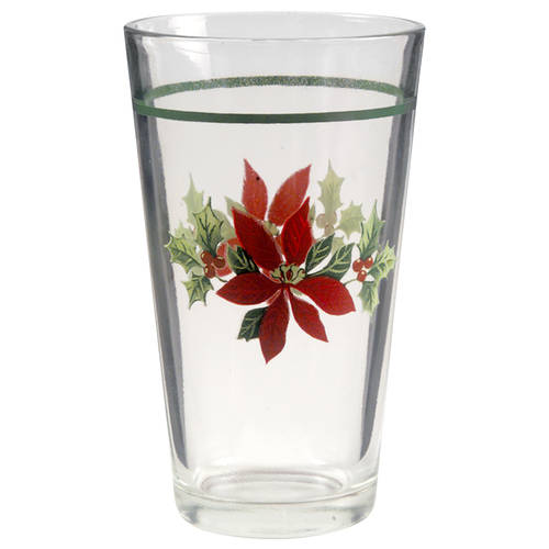 Poinsettia Holiday 12 Oz Glassware Tumbler