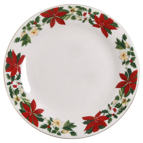 Poinsettia Holiday Salad/Dessert Plate