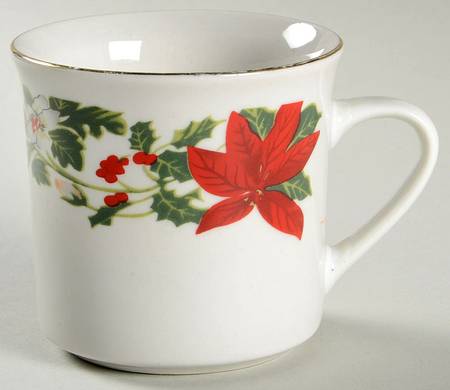 Poinsettia Holiday Flat Cup