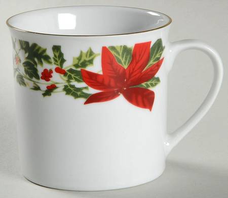 Poinsettia Holiday Flat Cup