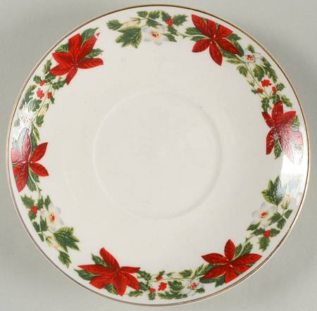 Poinsettia Holiday Saucer for Flat Cup